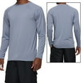 thumbnail image 2 of Weilanxin Long Sleeve Swim Shirts for Men Sun Protection Shirt Running Rashguard UPF 50+ UV Swimwear Athletic Workout LightGray Size XL, 2 of 7