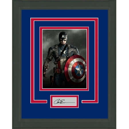 

Framed Chris Evans Captain America Facsimile Laser Engraved Signature Auto 14x17 Photo