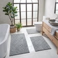 thumbnail image 3 of Aonewoe Bath Mat Sets 3 Piece Microfiber Bathroom Mat Sets Water Absorbent Washable Non Slip Bath and Toilet Rug Set for Bathrooms Decor（Gray）, 3 of 11