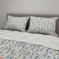 thumbnail image 2 of Scandinavian Comforter & Sham Bedding Set, Apples and Leaves Pattern Abstract Fruit Design Bountiful Harvest, 3 pcs Duvet Set Microfiber Filling Quilt, 5 Sizes, Pale Blue Orange Green, by Ambesonne, 2 of 4