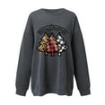thumbnail image 4 of Scyoekwg Womens Sweatshirts No Hood Long Sleeve Tops Christmas Round Neck Fleece Oversized Sweatshirt Leopard Plaid Christmas Tree Graphic Sweatshirt Pullover #H=Dark Gray S(4), 4 of 4