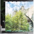 thumbnail image 4 of Ambesonne Wizard Shower Curtain, Witchcraft Castle Japan, 69"Wx84"L, Green Blue Beige, 4 of 5