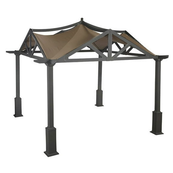 Garden Winds Replacement Canopy Top Cover for the Garden Treasures 10' x 10' Pergola - Nutmeg