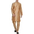 thumbnail image 1 of Royal Men's PolySilk Colourful Kurta Churidar Set's (44, Bronze), 1 of 1