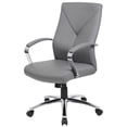 thumbnail image 1 of Pemberly Row Fauteuil de Direction Pivotant Moderne Rembourré en Similicuir Gris, 1 of 7