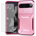 thumbnail image 1 of KOMI Case for Pixel 8A Case, Google 8A Case with Tempered Glass Screen Protector and Slide Camera Cover, Non-Slip Heavy Duty Shockproof Phone Cover for Google Pixel 8A Pink Wine, 1 of 5