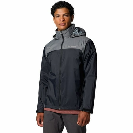 Men's Columbia Glennaker Lake™ II Hooded Rain Jacket Color: Black Grey Size: M