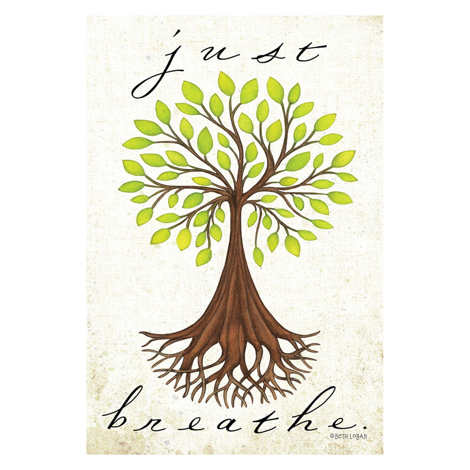 Toland Home Garden Just Breathe 12.5 x 18 Inch Decorative Inspirational Earth Tree Roots Garden Flag