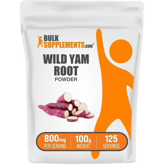 BulkSupplements Wild Yam Powder - 800mg per Serving - 100 Grams (3.5 oz) - 125 Servings