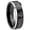 Black 2 Tone Beveled Edges, variant on Tungsten Etched Lord's Prayer Cross 8mm Black And Rose Gold Step Edges Men Ring