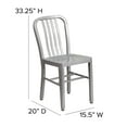 thumbnail image 5 of Flash Furniture Gael Indoor/Outdoor Commercial Grade Modern Metal Dining Chairs, Set of 2, Silver, 5 of 15