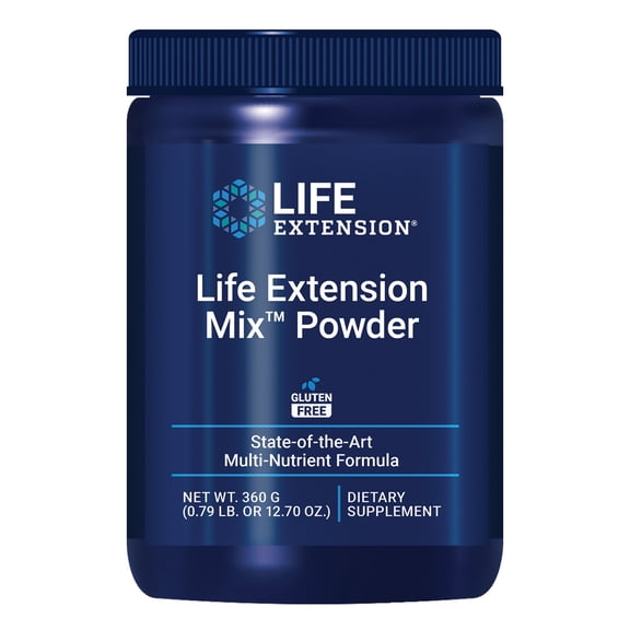 Life Extension Mix Powder, high-potency, advanced vitamin, mineral, fruit and vegetable formula, vitamin B, C, D, E, magnesium, for whole-body health, healthy aging, gluten-free, 12.70 oz.