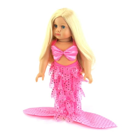 Emma the Mermaid: Includes Blonde Doll and Mermaid Outfit -Fits 18" American Girl Dolls, Madame Alexander, Our Generation, etc. | 18 Inch Doll Clothes