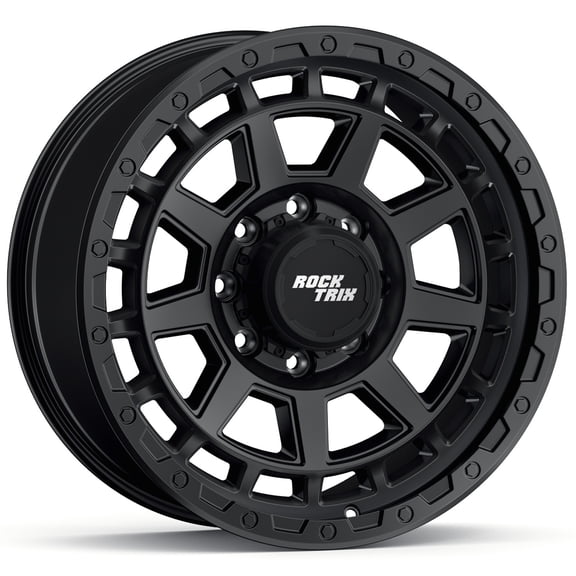 RockTrix RT110 20 inch Wheel 8x180 Compatible with Chevrolet Silverado 2500HD 3500HD, 20x9 ( 12 Offset, 5.5 Backspace), Black, Also fits GMC Sierra 2500HD 3500 HD