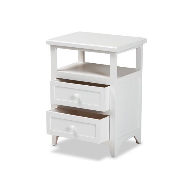Baxton Studio Karsen - table d'Appoint - Bois de paulownia - Blanc