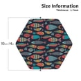 thumbnail image 2 of Yiaed Colorful Fish Print Leather Coasters for Drinks - Cup Coasters Coffee Table Kitchen Table Bar, Home & Office Gifts Handmade Drink Coasters-Hexagon, 2 of 6