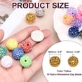thumbnail image 2 of Uxcell 20mm Resin Rhinestone Beads for Beadable Pen, 10 Pack Ball Disco Beads for Jewelry Making, Yellow, 2 of 7
