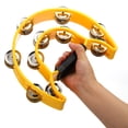 thumbnail image 4 of Tambourine, Hand Bell Wrist Bells Jingle Bells Percussion Instruments Musical with 10 Bells for Adults Church, Yellow, 4 of 5