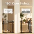thumbnail image 3 of Puerta de paso para bebés y perros de 86-98 centímetros, cierre automático, puerta de seguridad para interiores montada en tensión para escaleras y puertas, metal negro, 76 centímetros de alto, 3 of 5