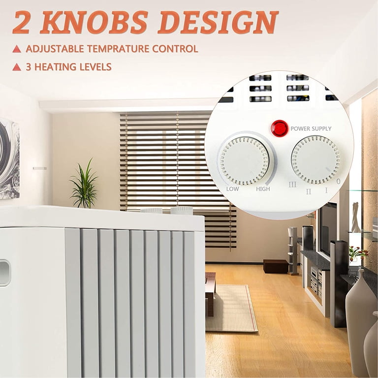 KARMAS PRODUCT Oil Filled Electric Radiator Heater 1000W Space Heaters  Adjustable Thermostat with 2 Heat Settings Overheat Protection u0026 Tip-Over  Protection for Indoor Use - Walmart.com