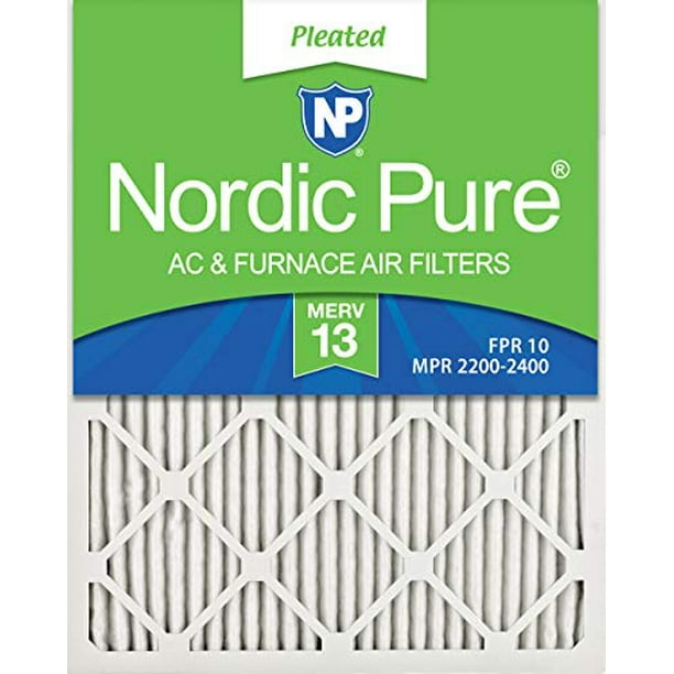 Nordic Pure 16x25x1 MERV 13 Pleated AC Furnace Air Filters, 1Inch, 12