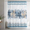 thumbnail image 4 of Blue Starfish Coastal Shower Curtain, Ocean Beach Coral Nautical Botanical Waterproof Shower Curtain Set with 12 Hooks Lightweight Bath Curtains Fabric Bathroom Decor 72x84 Inches, 4 of 9