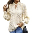 thumbnail image 3 of EFINNY Women's Bronzing Long sleeve V neck shirts Lady Casual Top, 3 of 8