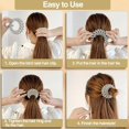 thumbnail image 4 of LAICAIW 3 Pcs Pinces à Cheveux Nid d'Oiseau Accessoires pour Cheveux pour Femmes et Filles Velours Extensible Chignon Pince à Cheveux Fixe Vintage Rétractable Porte-Queue de Cheval Boucles (Couleur-8), 4 of 6