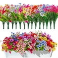 thumbnail image 4 of Clearance Under $10 Artificial flowers, A Bunch Of Artificial Plants And Flowers For Outdoor Decoration Plastic Spring And Summer Flowers Colorful Daisies And Morning Glories Hanging Flowerpot, 4 of 7
