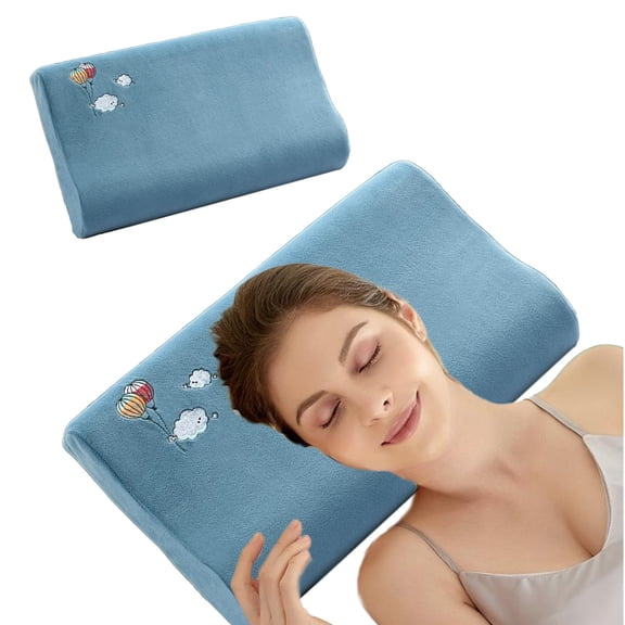 Darzheoy Satin Pillowcase for Hair and Skin Care 20x12 Inches with Zipper Closure Soft Breathable Fabric Neck Guard Design Blue Bedding Accessory for Home Travel