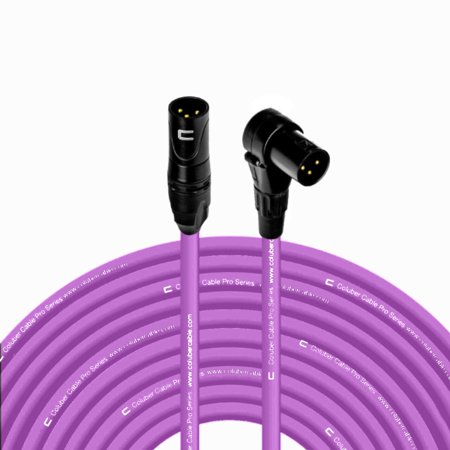 Coluber Cable 3-Pin M-Right Angle Balanced XLR Cable - Premium Cord 100ft