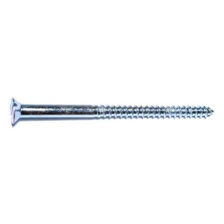 

#14 x 4 Zinc Plated Steel Slotted Flat Head Wood Screws WSFS-524
