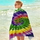 thumbnail image 4 of Microfiber Beach Towel Super Colorful Bath Towel Sandproof Beach Blanket Multi-Purpose Towel For Travel Swimming Pool 30x60 Inch, 4 of 4