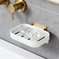 thumbnail image 1 of Rewenti Wall Mounted Soap Box Bathroom Storage Rack No Drilling and Draining Household Soap Box Storage Rack Suction Cup Soap Rack, 1 of 6
