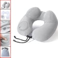 thumbnail image 4 of COFEST Portable U-shaped Pillow, Inflatable Headrest Neck Pillow, Airplane Travel Neck Pillow, Pressable Inflatable Double Hump U-shaped Pillow Gray, 4 of 4