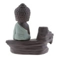 thumbnail image 5 of Quemador Estatua Pequeño Tathagata Meditación Buddha de Cerámica Decoración Dormitorio de Yoga Verde, 5 of 5
