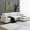 L shape combination 4 seater white living room sofa, variant on [VIDEO provided] [New] 100.4*64.6" Modern Sectional Sofa,L-shaped Couch Set with 2 Free pillows,4-seat Polyester Fabric Couch Set with Convertible Ottoman for Living Room, Apartment, Office,4 Colors
