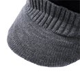 thumbnail image 3 of Men´s Knitted Hat Collar Two-piece Outfit Men Winter Warm Hat Knit Visor Beanie Fleece Lined Beanie Cap, Gray, 3 of 8