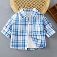 thumbnail image 2 of Bovxnpu Boys Girls Tops Lightweight Short Sleeve Shirt Cardigan Jacket, Boys Short Sleeve Flannel Shirt Casual Button Down Plaid Shirts, 9-10 Years, 2 of 3