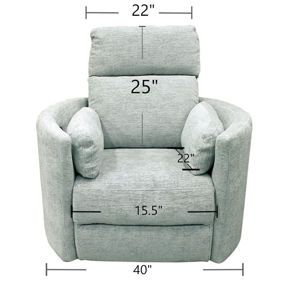 Maklaine Polyester Power Swivel Glider Recliner in Windstream Green