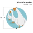 thumbnail image 2 of Fuzoiu Three White Geese Print Leather Coasters Set,Drink Coasters Set of 4,for Tabletop Protection, Durable PVC Coasters,Home Décor and Housewarming Gift-Round Shape, 2 of 6