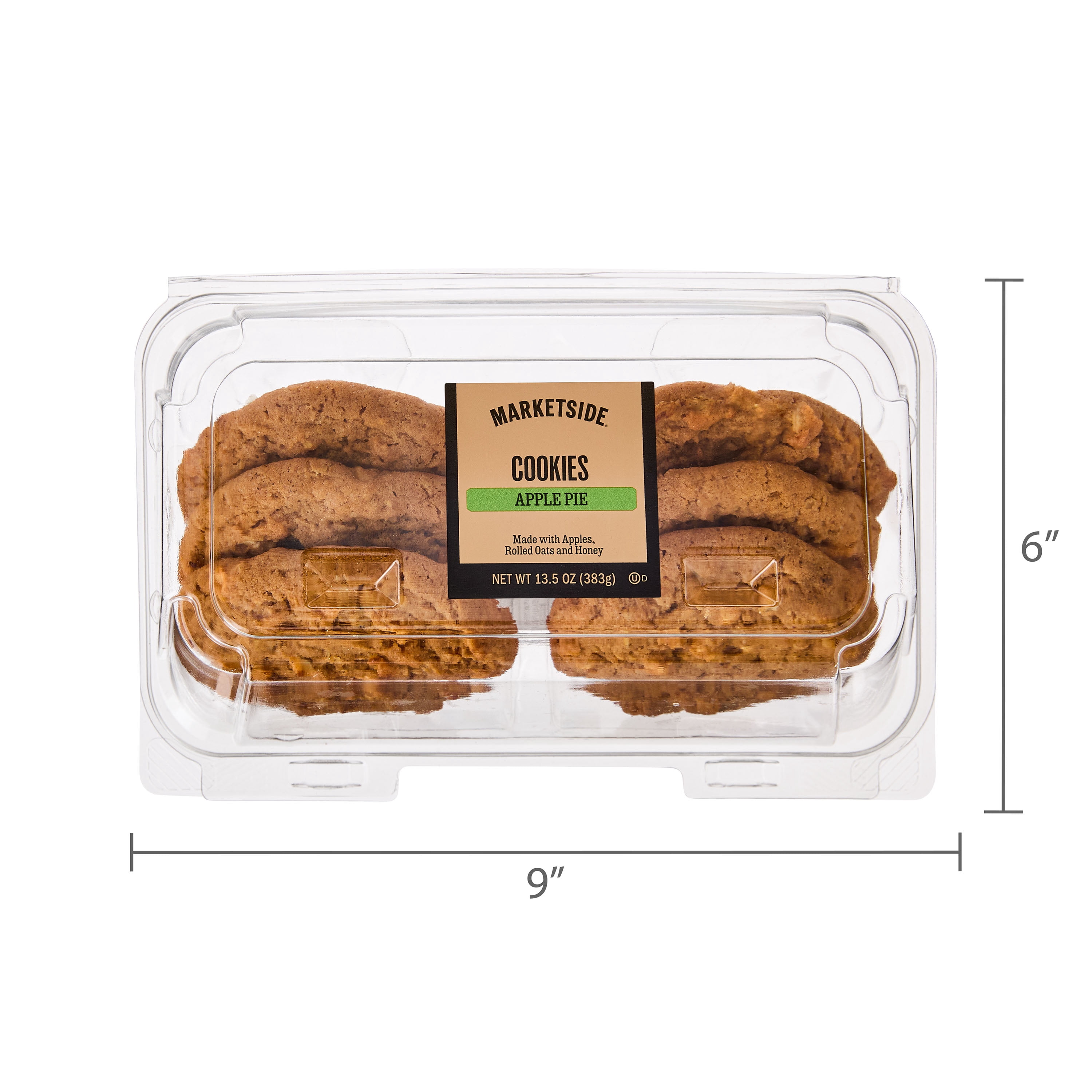 Marketside Baked Apple Pie Fall Bakery Cookies, 13.5 oz, 6 Count, Soft Baked, Ready to Eat