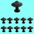 thumbnail image 2 of Benjamin Black Round Iron Kitchen Cabinet Knob Pull 1.5" Dia Decorative Rust Resistant Metal Knobs Drawer Pull Handle w/Screws Renovators Supply Pack of 10, 2 of 3
