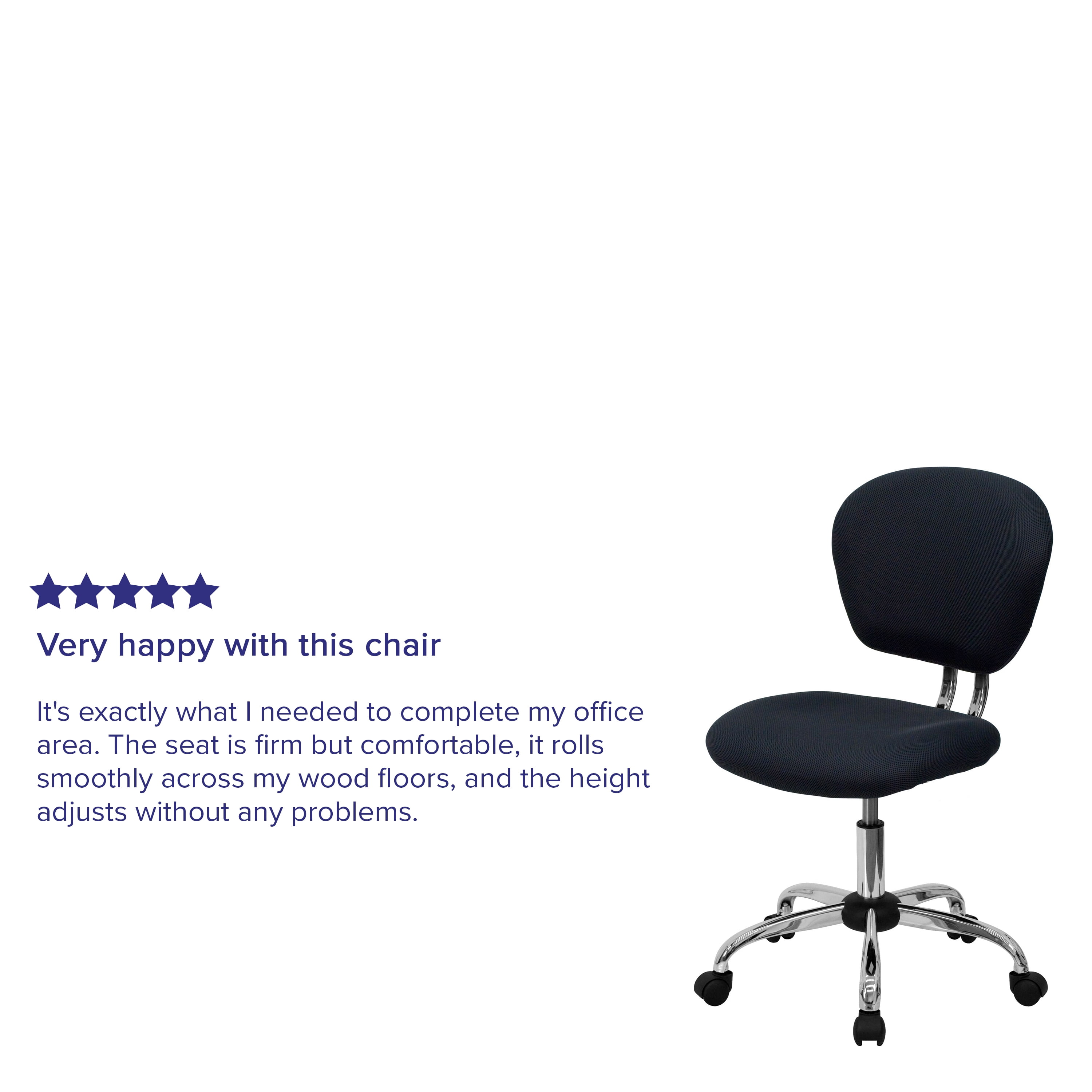 Flash Furniture Mid-Back Gray Mesh Padded Swivel Task Office Chair with Chrome Base