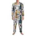 thumbnail image 3 of Fuzoiu Llama and Cactus1 Print Men's Long-Sleeved Pajama,Lounge Button Down Nightwear,Mens Notch Collar Pajama Set -XX-Large, 3 of 7