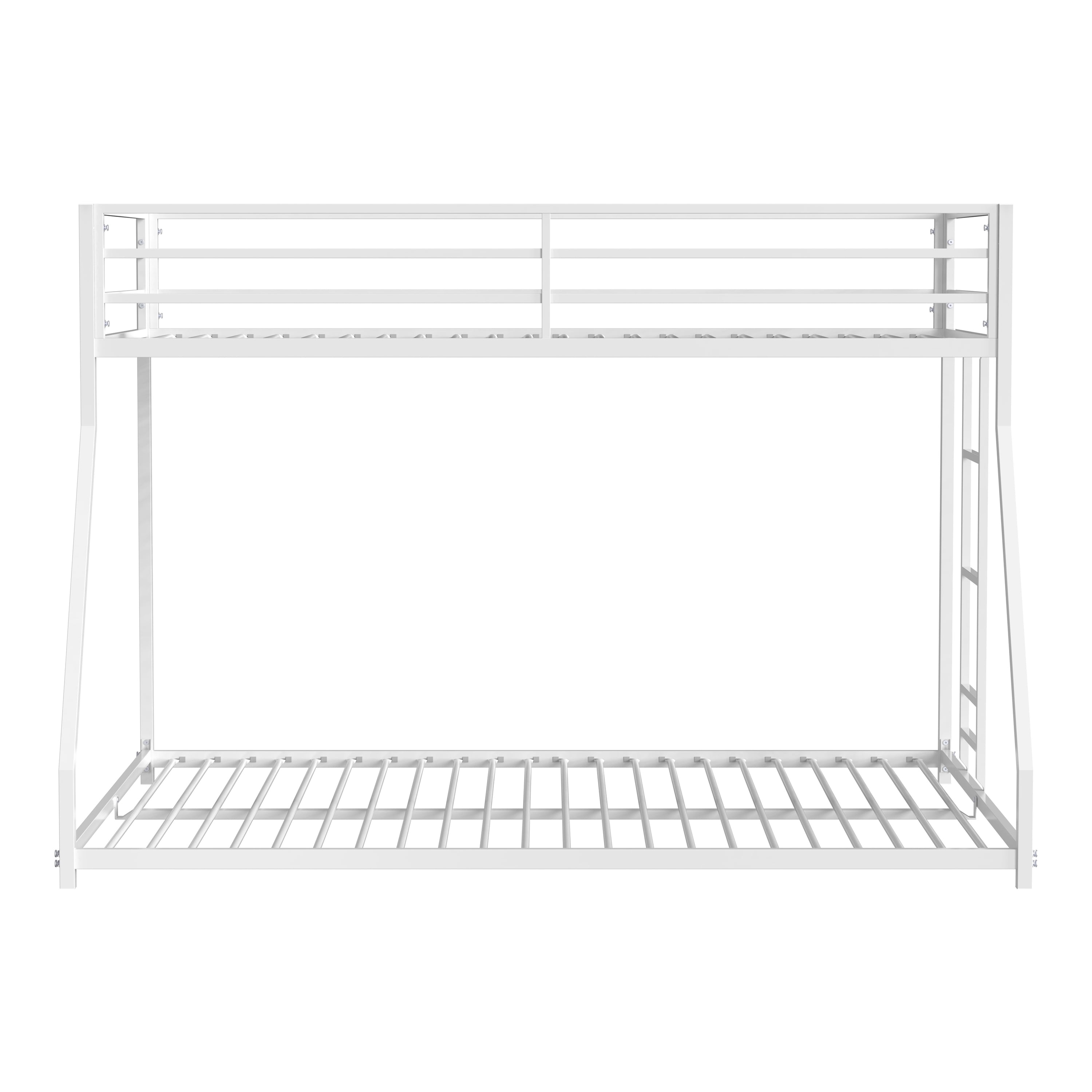Furniture of America Franz Kids Twin Over Full Metal Mattress Ready Bunk Bed, White