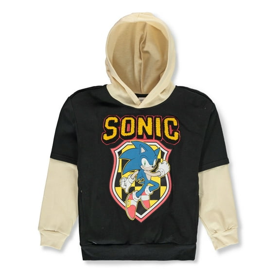 Sonic The Hedgehog Boys' Textured Hoodie Color: black Size: 4 - 5