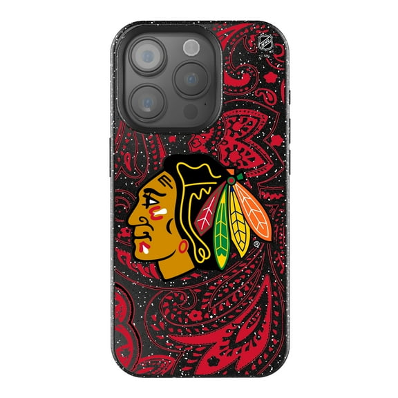 Keyscaper Black Chicago Blackhawks Paisley Bling iPhone Case
