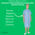 thumbnail image 3 of Essential Medical Supply Universal Fit Reusable Patient Gown with Tie Back, Fashion Print on Blue, 3 of 5