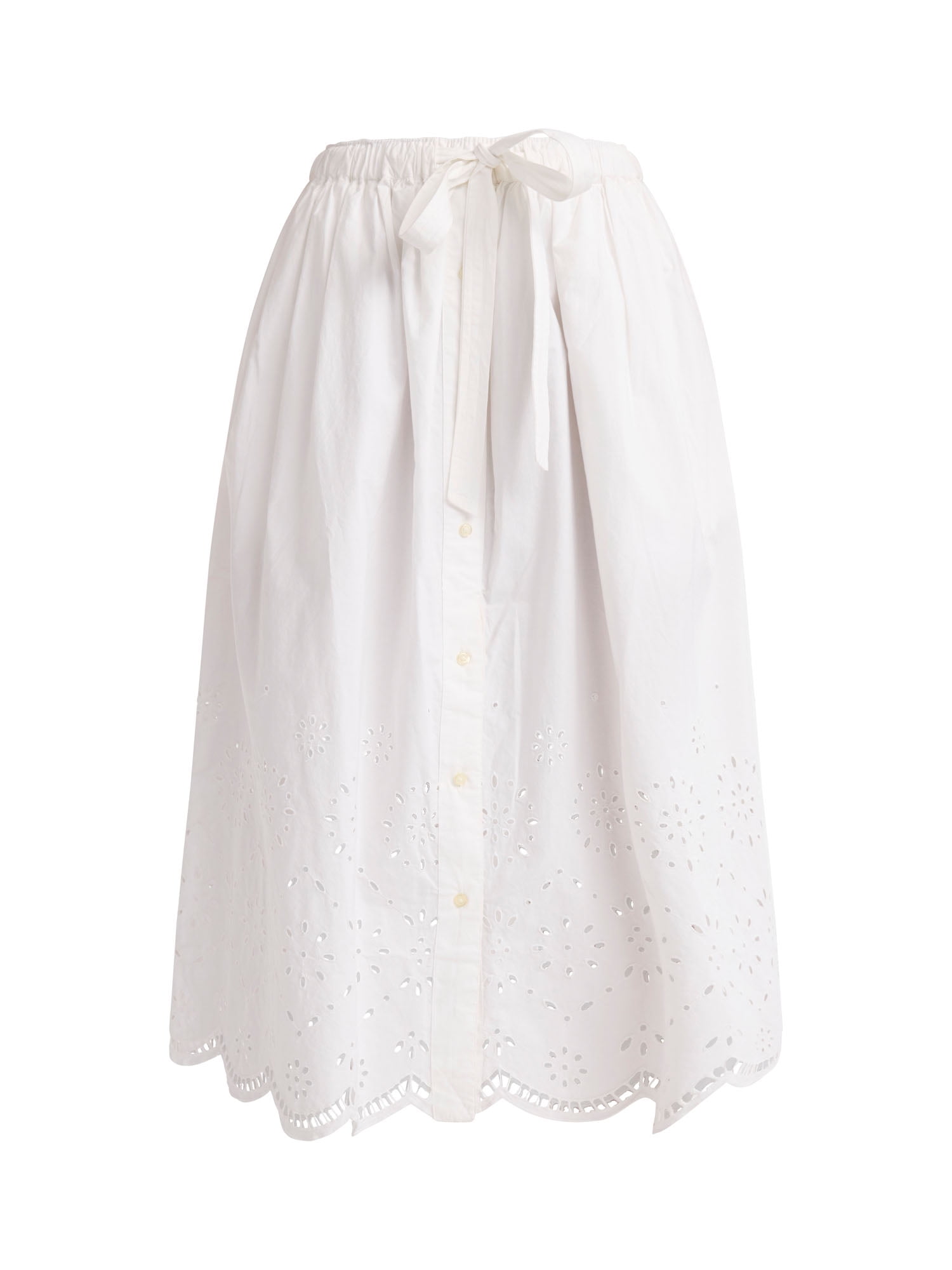 Free Assembly Women's Cotton Eyelet Midi Skirt with Pockets